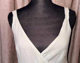 Vintage Bella Notte Linen Nightgown: Soft Blue Slip Dress, Cottagecore Loungewear