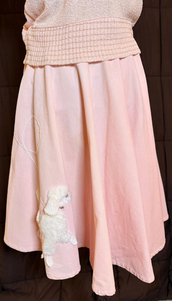 Vintage Pink Poodle Skirt | Handmade 1950s Novelt… - image 2