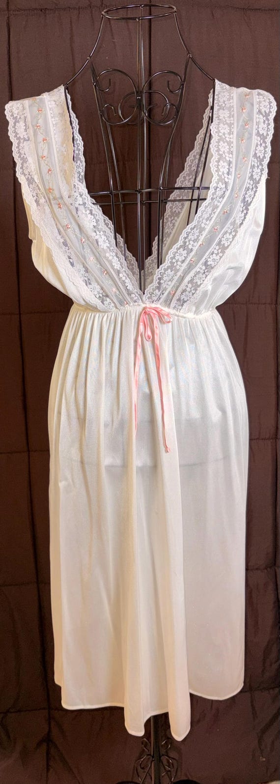 Vintage White Lace Lingerie Set | Sheer Nightgown… - image 6