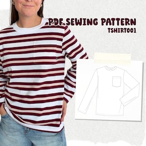 4-in-1 T-Shirt PDF Sewing Pattern for Women | Boxy Fit | XS–4XL | Easy to Sew | 4 in 1 t-shirt sewing pattern
