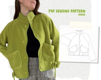 Women's Jacket PDF Sewing Pattern XS–4XL / Sewing Pattern PDF – Women's Snap Button Coat