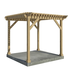 Gör-det-själv-sittning och uteplats för trädgården | 7x7 utomhuspergolastom | Byggmanual