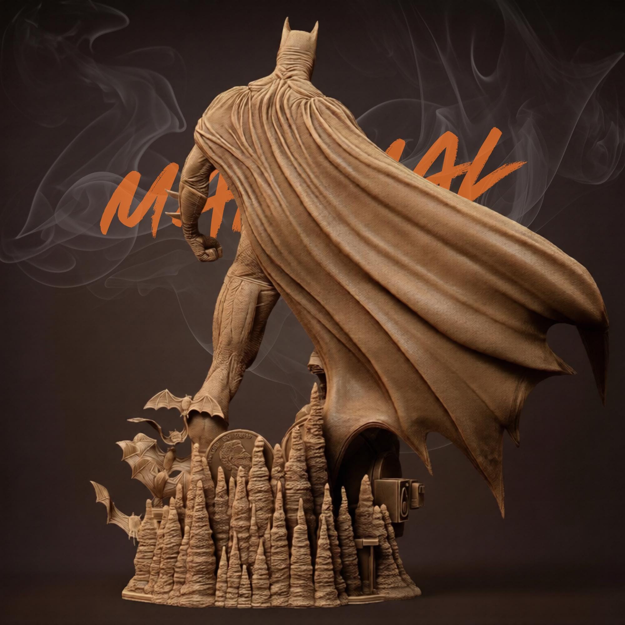 Dark Knight Vigilante STL 3D Print Model 1/6 Scale Gothic Hero Statue ...