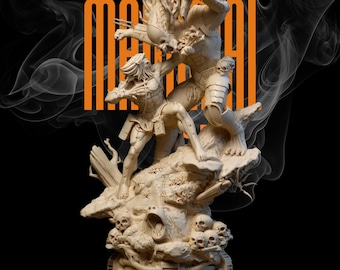 Diorama de batalla de Depredador STL: Cazador de la jungla vs. Guerrero, One Piece, escala X, pose / Descarga digital no compatible