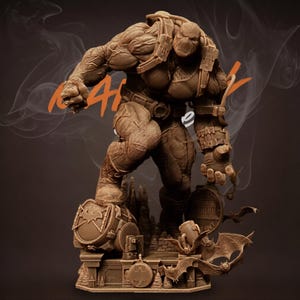 Brute Enforcer STL 3D Print Model 1/6 Scale Masked Villain Fighter Statue image 1