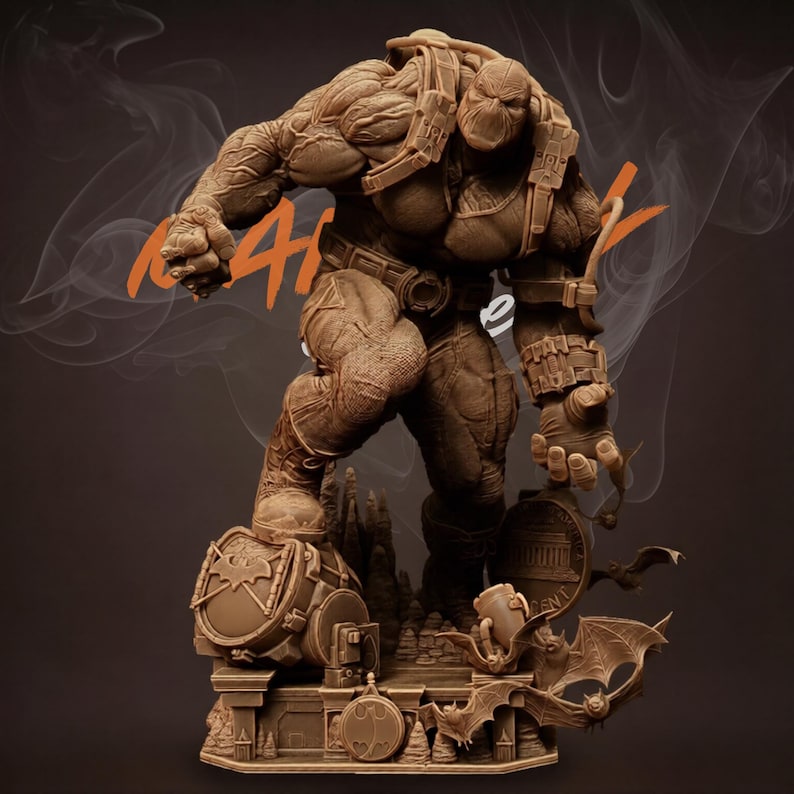 Brute Enforcer STL 3D Print Model 1/6 Scale Masked Villain Fighter Statue image 1