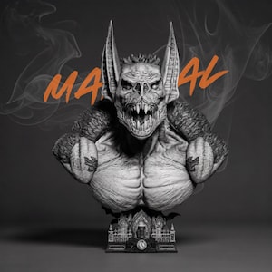 Mutant Bat Creature Bust STL: Horror Hybrid Monster 3D Print Model (Digital Download)