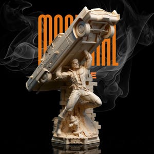 Luke Cage-staty STL – Unbreakable Hero Lifting Car One Piece Scale X Pose | Förstödd och utan stöd