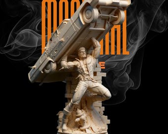 Estatua STL de Luke Cage: Unbreakable Hero Lifting Car One Piece Escala X Pose / Con y sin soporte