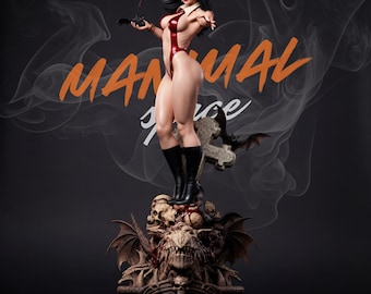 Estatua y busto de Vampirella (STL) – Reina Vampiro Gótica / Modelo imprimible en 3D a escala 1:6