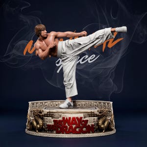 Martial Arts High Kick Fighter STL 1/6 Scale Dynamic Action Statue 3D Print Model
