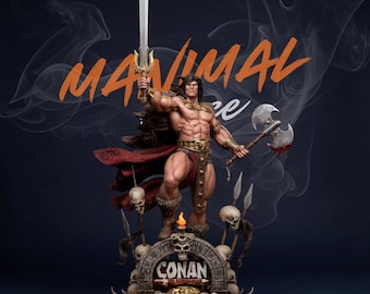 Estatua de guerrero a escala 1/6 de Conan el Bárbaro (STL), escultura fantástica, modelo para impresión 3D.