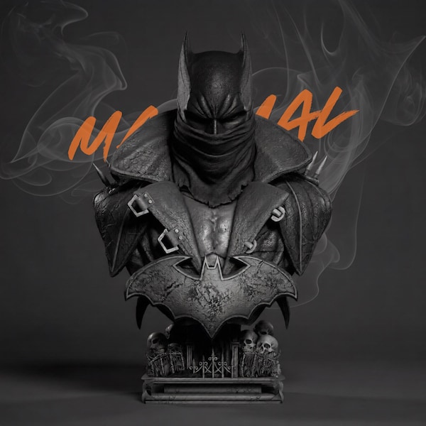 Dark Knight Vigilante Bust 1:4 Scale Gothic Hero 3D Print (STL Download)
