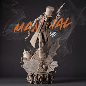 Dark Wonderland Mad Hatter 3D Print Model – Villain Fantasy Character Statue (Digital Download) image 1