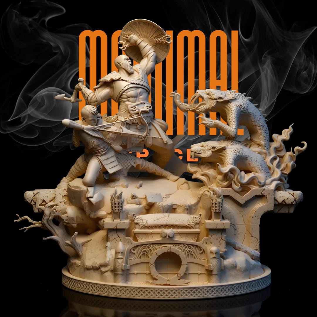 God of War Diorama STL – Kratos & Atreus Vs Beasts | One Piece Scale X ...
