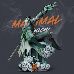 Dynamic Young Vigilante Hero STL 1/6 Scale Action Pose Grapple Gear 3D Print Model