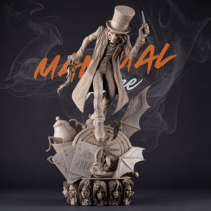 Dark Wonderland Mad Hatter 3D Print Model – Villain Fantasy Character Statue (Digital Download) image 2