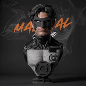 Kyle Green Lantern Byst STL 1:4 Skala Kosmisk Hjältebyst 3D-utskriftsmodell Lanternkrigare Byst Stöds ej