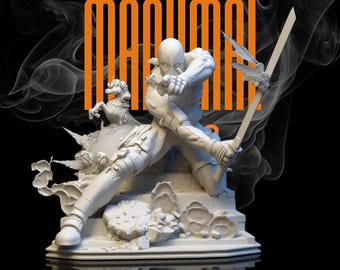 Archivo STL de Deadpool – Pantalla de acción (Descarga digital)