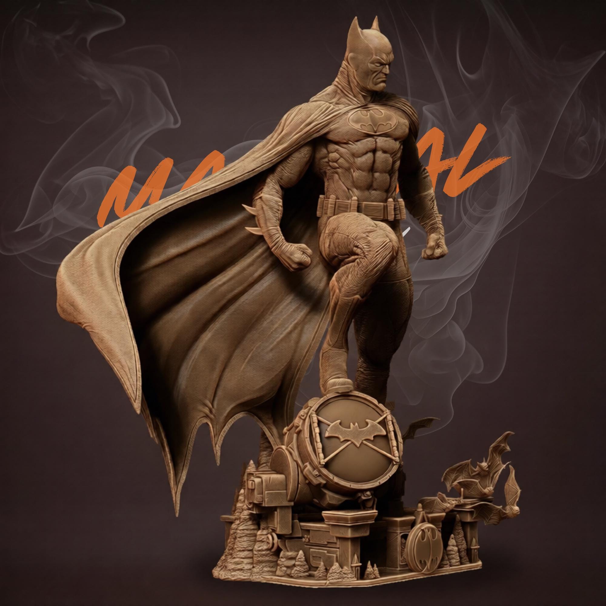 Dark Knight Vigilante STL 3D Print Model 1/6 Scale Gothic Hero Statue ...