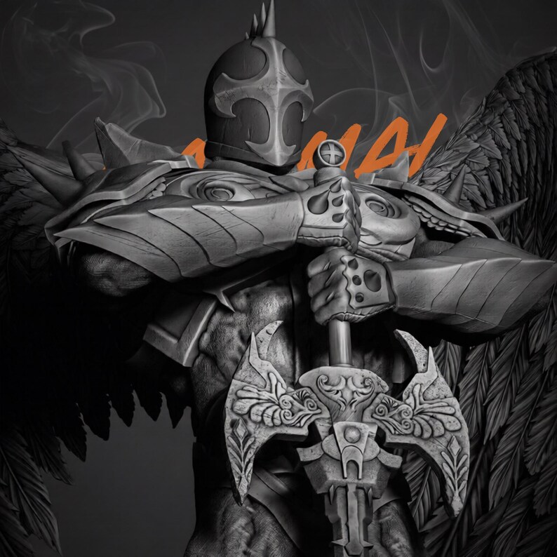 Holy Redeemer Angel Knight STL 1:6 Scale Winged Warrior 3D Print Model ...