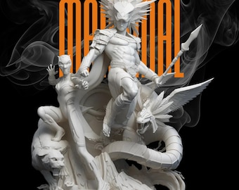 Diorama STL de Pantera Negra vs. Rey del Océano: Estatua épica de impresión 3D en X Pose / Escala de One Piece / Descarga digital no compatible