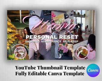 Persönliche YouTube-Miniatur-Vorlage | Lifestyle Vlog Canvas Design (Digitaler Download)