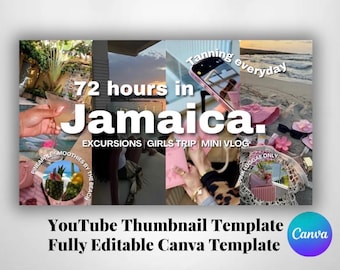 Jamaika Reise Vlog Miniaturansicht Vorlage | Girls Trip Mini Vlog (Digitaler Download)