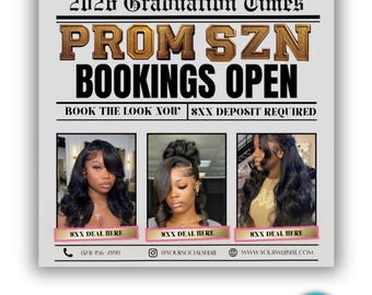 Abschlussball Flyer Template, Graduation Szn Buchungsflyer (Canva)