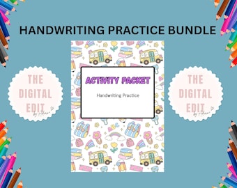 Handschrift Übungsblätter | Alphabet-Pausenblätter | Kinder Schreibübungsarbeitsbuch | Druckbares Aktivitäten-Paket
