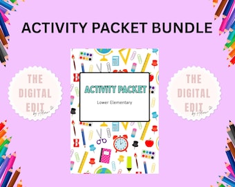 Unteres Elementaraktivitätspaket | Math & ELA Arbeitsblätter für die Klassen 1–3 | Bearbeitbare Canva Vorlage