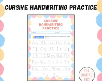 Schreibschrift Übungsblätter | 50+ Druckbare Seiten für Kinder | Lerne kursive Buchstaben, Alphabet-Ablaufverfolgung, Homeschool & Klassenzimmer