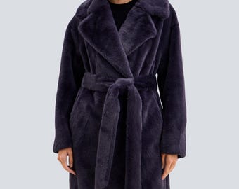 Belted Faux Fur Coat | Women's Luxury Winter Outerwear