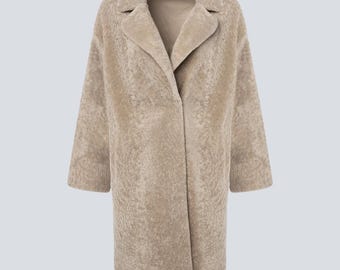Luxury Sheepskin Coat | Genuine Shearling Jacket | Modern Winter Outerwear for Women