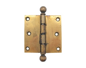 Classic Brass Plated Steel Ball Tip 3 x 3 Butt Door Hinge