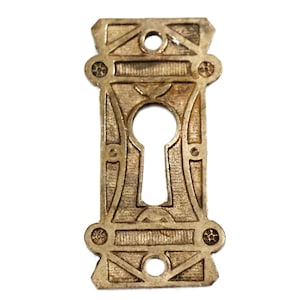 Antique 2.125 in. Bronze Victorian Door Keyhole Cover Plate