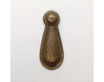 Antique Cast Brass Rounded Keyhole Cover Plate
