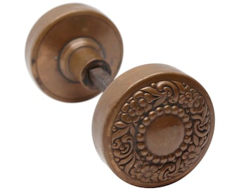 Pair of Antique Asymmetrical Bronze Russell & Erwin Door Knobs