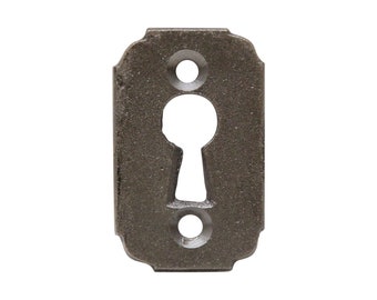 Repro Black Cast Iron Rounded Door Keyhole Cover