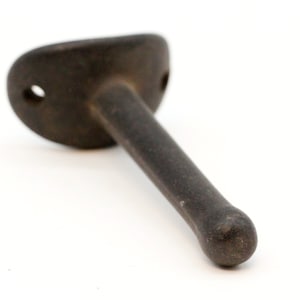 Antique Black Cast Iron Curved Back Wardrobe Hook