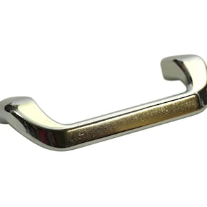 Stort kromat lådhandtag i mid-century-stil, 14,5 cm, bryggformat