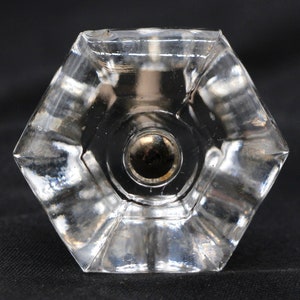 1.75 in. Vintage Hexagon Glass Drawer Cabinet Knob