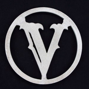Vintage Emblematic Aluminum Circular V Applique