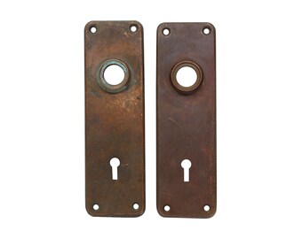 Pair of Antique 6.5 in. Bronze Sargent Door Back Plates