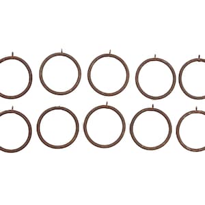Set of 10 Bronze Finish Wrought Iron Curtain Rings
