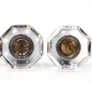 Pair of Vintage 1.062 in. Octagon Clear Glass Cabinet Knobs