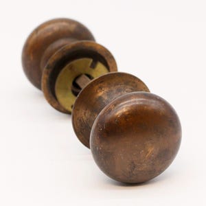 Antique Dark Plain Bronze Passage Door Knob Set