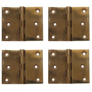 Set of 4 Vintage 2.5 x 3 Corbin Brass Butt Cabinet Hinges