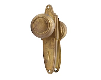 Juego de pomos de puerta de paso de latón estilo Art Déco vintage