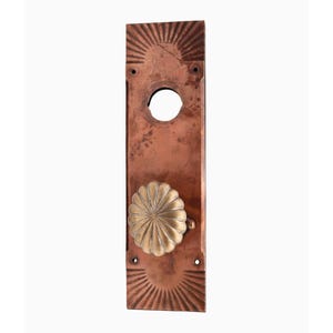 Set di pomelli ovali scanalati in bronzo vintage per porta d'ingresso
